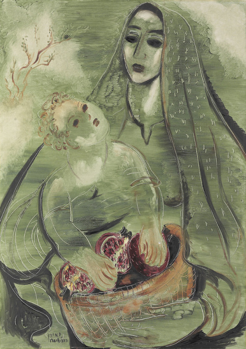 lawrenceleemagnuson:Reuven Rubin (1893-1974)Mother and Child with the Basket of Pomegranates (n.d.)o