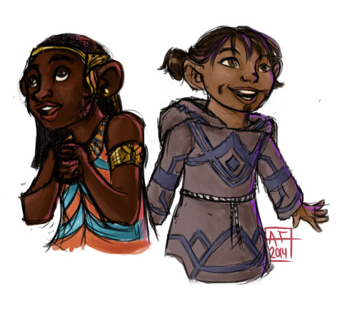 alyssamaydraw:Dwarf girls (their little beards are juuuust starting to come in)