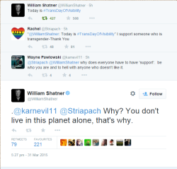 bh-flint:actuallyalivingsaint:William Shatner is not having any of your shit todayThat’s my captain.