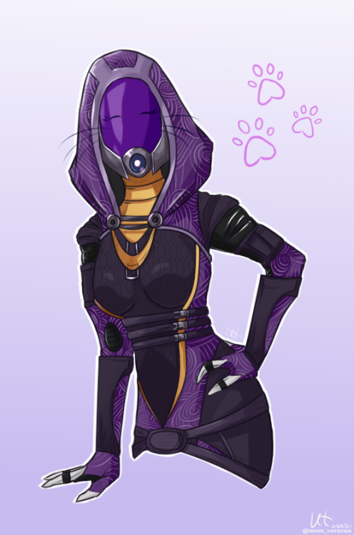  The cutest quarian kitty in the entire galaxy!Art from last year that was made for a friend’s