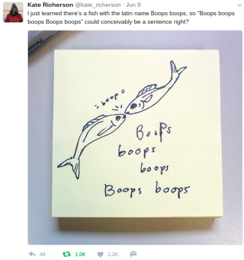 allthingslinguistic:Boops boops Boops boops boops boops Boops boops is the new Buffalo buffalo 