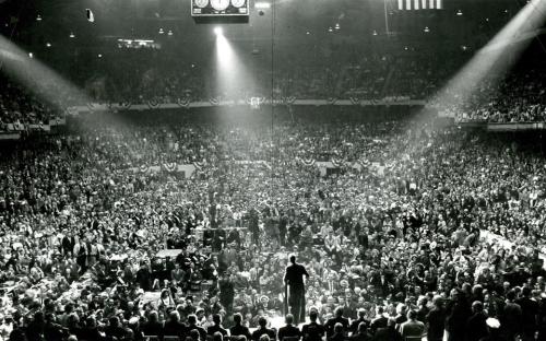 Nov. 7, 1960: Senator John F. Kennedy wound up his presidential campaign at a huge rally in Boston G