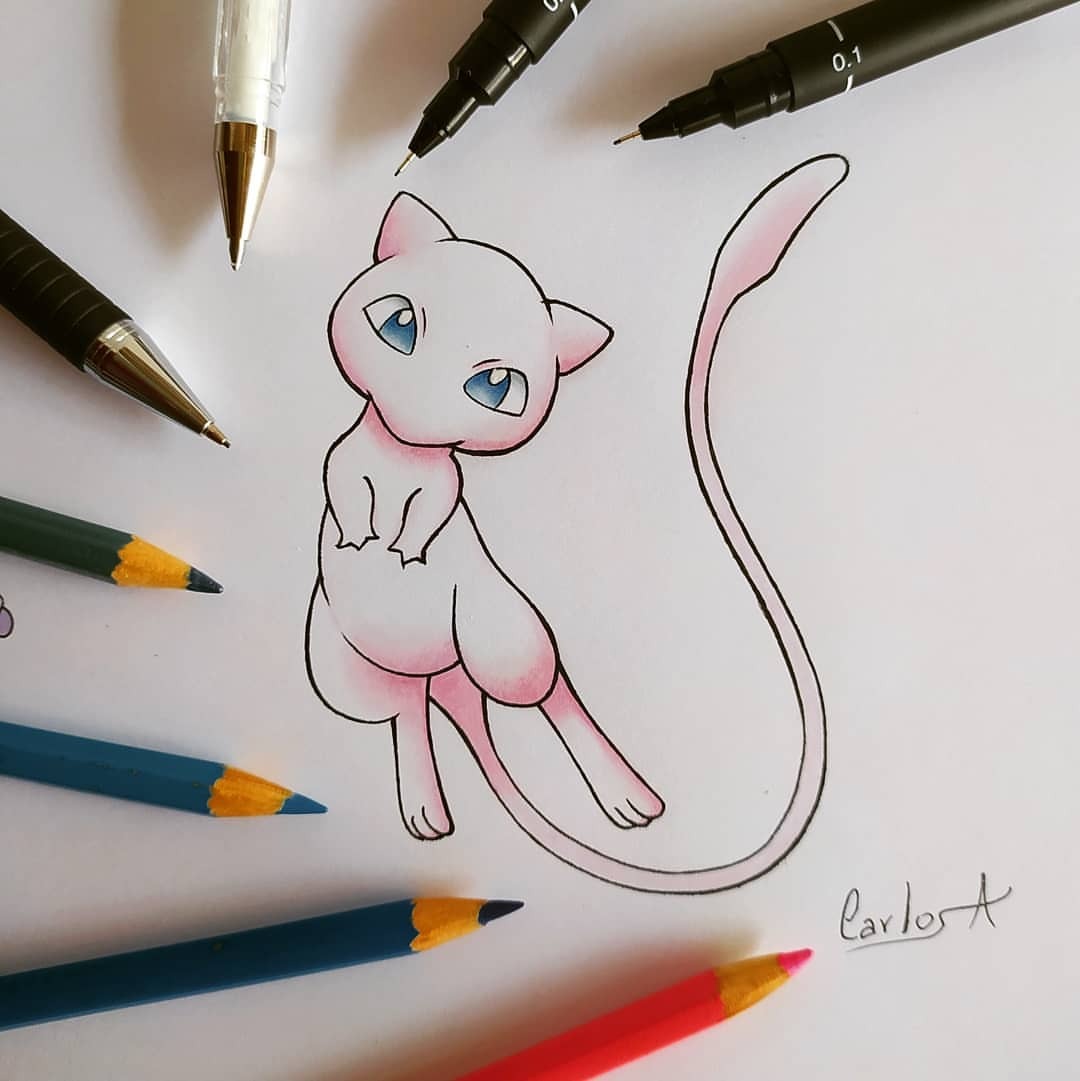 Carlos Arts — 🖋️ Desenho do Mew do Anime Pokémon 🖋️ . ✍️