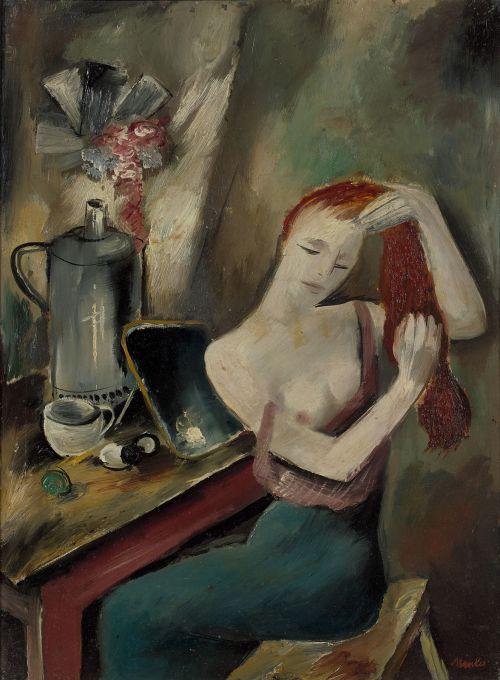 amare-habeo: Sigmund Menkes (Austrian-American, 1896 - 1986) Woman at her toilet, N/D Oil on ca