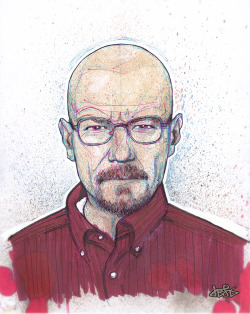 Eatsleepdraw:  Walter White Ballpoint, Markers And Ink On Paper (No Pencils) 2014