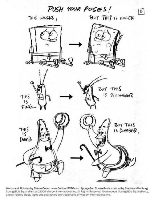 blogjhm:  leapinghart: Wisdom from Sherm Cohen by way of Character Design References! These are cool Character Designs for SpongeBob. 