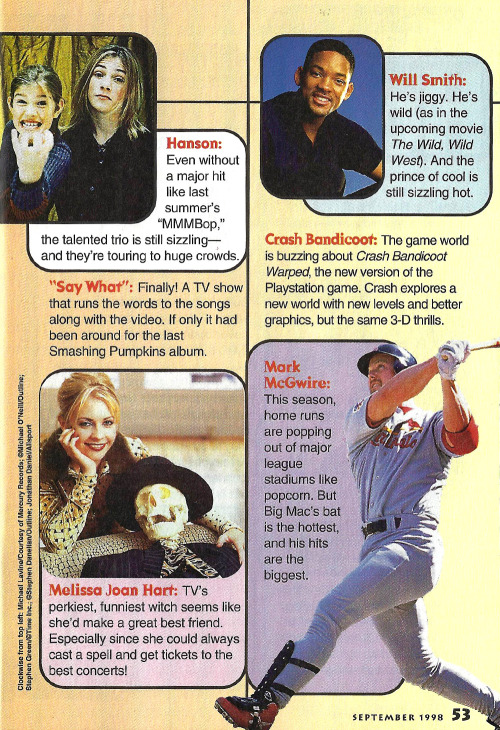 What’s Hot ‘98Disney Adventures, September 1998