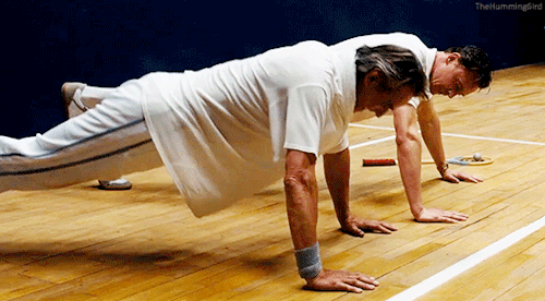 Tom fails to mention his super competitive one footed push-ups… 