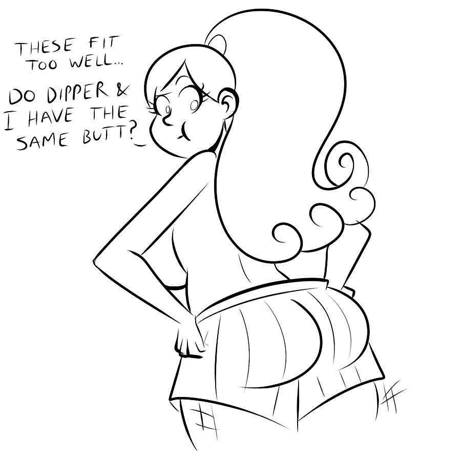 chillguydraws: Stream request of Maboobs trying on her brother’s shorts. Oddly