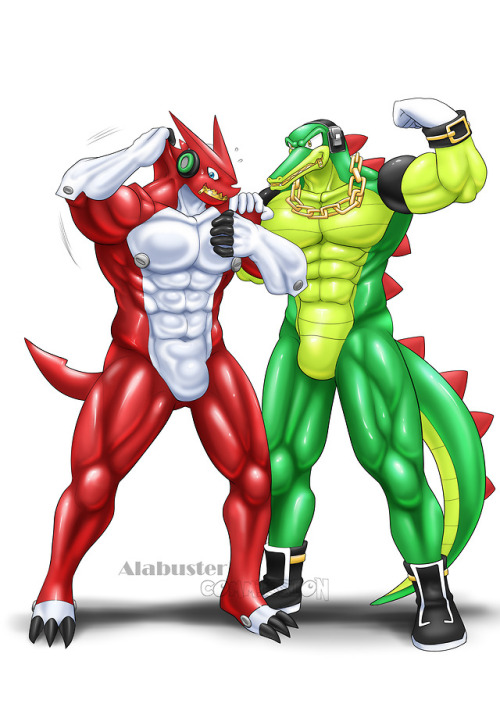 [Suit-Trapping Commission]***Guys trapped in Suit***- Shoutmon (Digimon)- Vector, The crocodile (Son