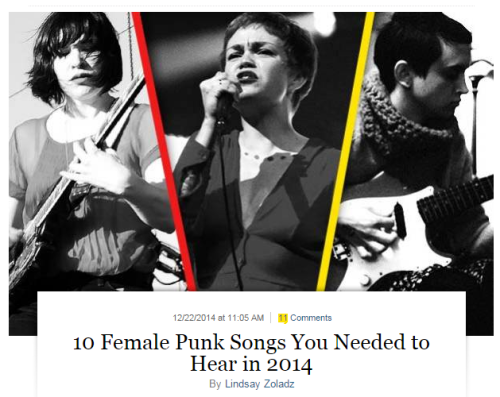 10 Female Punk Songs You Needed to Hear in 2014In an essay for Vulture, Anika Pyle, front woman of t