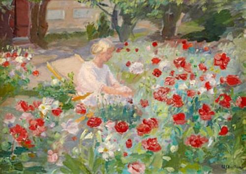 huariqueje:Young Girl among Poppies  -  Anna Ancher Danish artist, 1859–1935