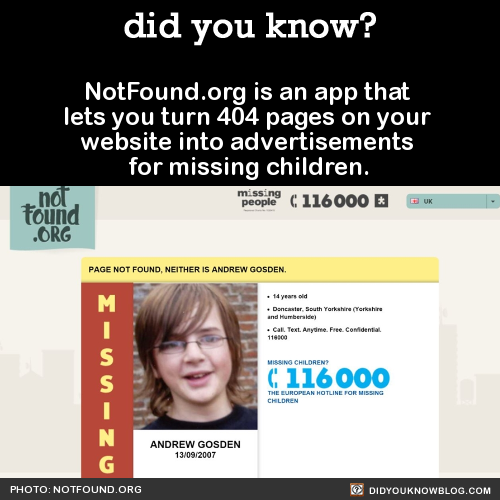 did-you-know: NotFound.org is an app that lets you turn 404 pages on your website into advertisement