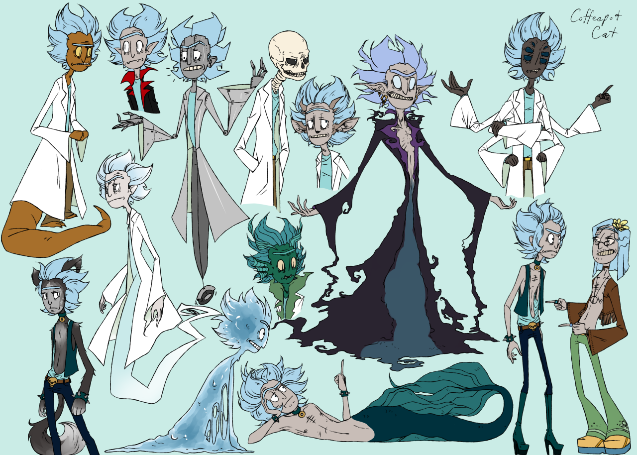 coffeepotcat:  infinite universes, infinite ricks!! 