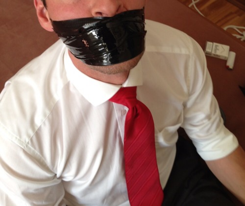 rennegade15:  shirt, tie, ropes and tape 