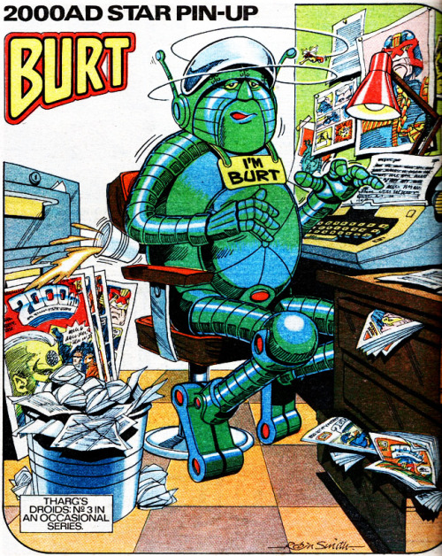 2000adonline:  The 2000 AD DroidsIt’s a well-known fact that the alien editor of 2000 AD, Tharg the Mighty, ensures that the highest levels of Thrill-power are packed into every page of the Galaxy’s Greatest Comic by keeping his creator droids in