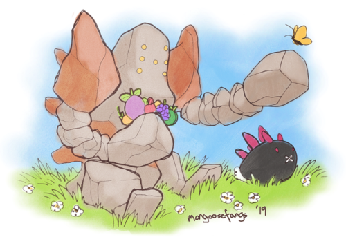 Dad Mod here with a very special post, I drew two of my children in Ultra Sun. My Regirock’s n