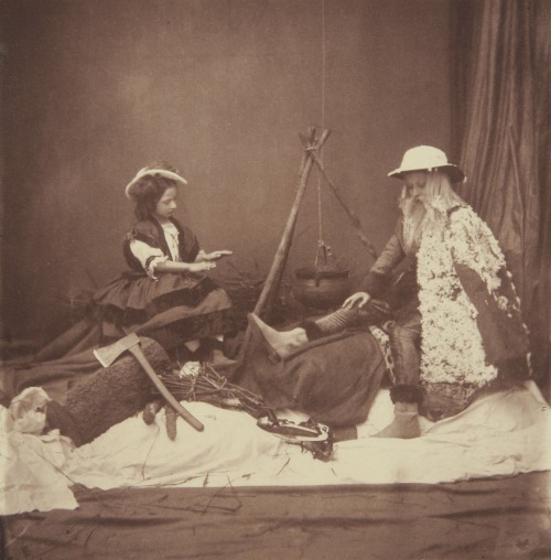Queen Victoria’s children photographed by Roger Fenton in Tableaux of the Seasons, 1854.Prince