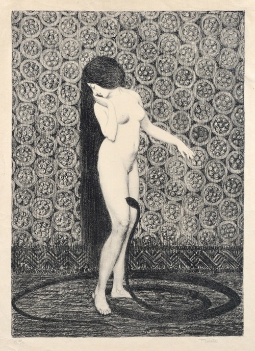 red-lipstick:  František Kobliha  (Czech, 1877-1962) - From The Cycle Women Of My Dreams, 1913   Lithograph on Paper 