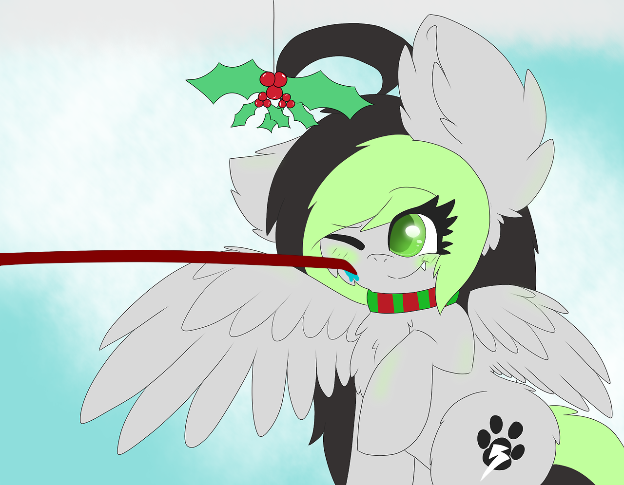 askbreejetpaw:  All the cute little kisses and such Bree got from the mistletoe thing.