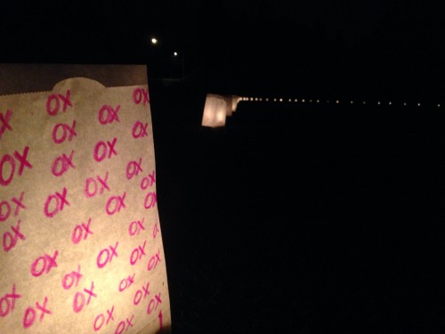 Luminarias at an American Cancer Society Relay for Life