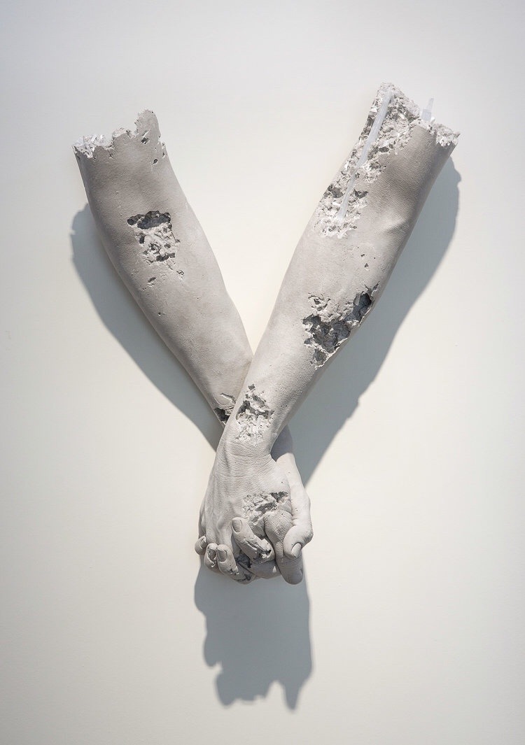 scrittoapenna:“Holding hands” by Daniel Arsham, 2015