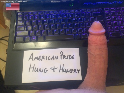 hungandhungry:  USA - big beautiful meaty cut boner showing American Pride for Hung and Hungry