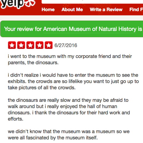 objectdreams:5-star review of the american museum of natural historywritten using a predictive text 