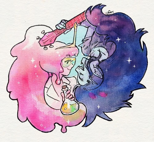 What time is it?Bubblegum and Marceline time!!✨You can also find this piece as a print AND sticker a