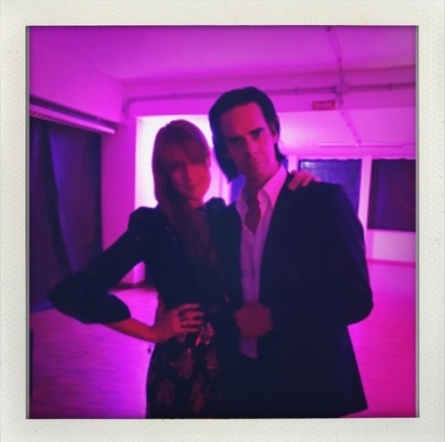 Florence Welch with Nick Cave at his concert yesterday in Rome