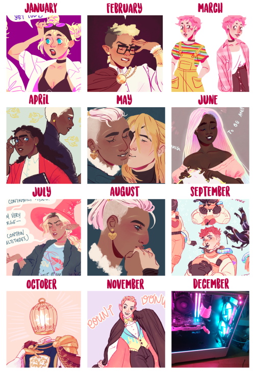 yaaay, look how much art i made this year!!! sure, there were some months where i only made one piec