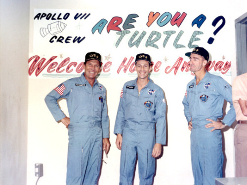 gusgrissom: 5. Apollo 7 Date: October 11-22, 1968 (10 days, 20 hours, 9 minutes, 3 seconds) Crew: Wa