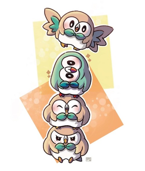 Pile of Rowlets.  . . #fanart #pokemon #pocketmonsters #rowlet #owl #grass #grasspokemon #draw #anim