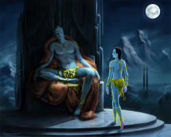 grimsister21:  Like a Moon. Laufey and Loki. by ~Develv 