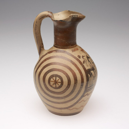 ancientgoatart:Wine jug (oinochoe) The Concentric Circle Group (Attica)735 - 720 BCE “This wine jug