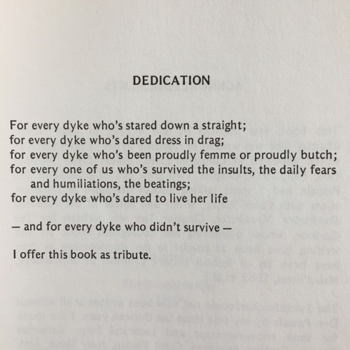 diabeticlesbian: This dedication by Lee Lynch in her novel The Swashbuckler is the only lesbian batt