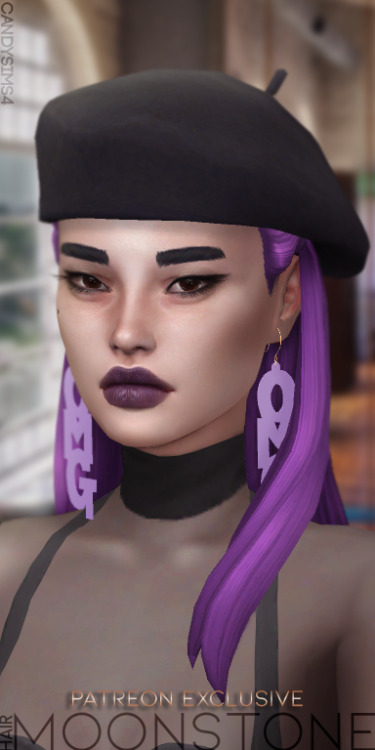 candysims4: MOONSTONE HAIR  FOR TEEN/YOUNG ADULT/ADULT UNISSEX HAT COMPATIBLE BASE GAME COMPATI