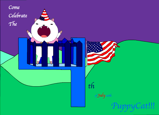 beeandpuppycat:  PuppyCat celebrating the 4th of July by Julia Cowle 