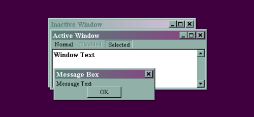 never-obsolete:Eggplant color theme, from Windows 95-XP