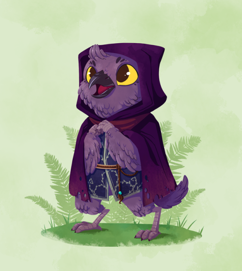 larndraws:Kiri! I miss this good sweet bird.[image description: a drawing of Kiri, a small kenku wit