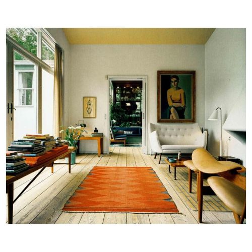 Finn Juhl house, Denmark.In the corner of the elongated living room you can find this painting, Port