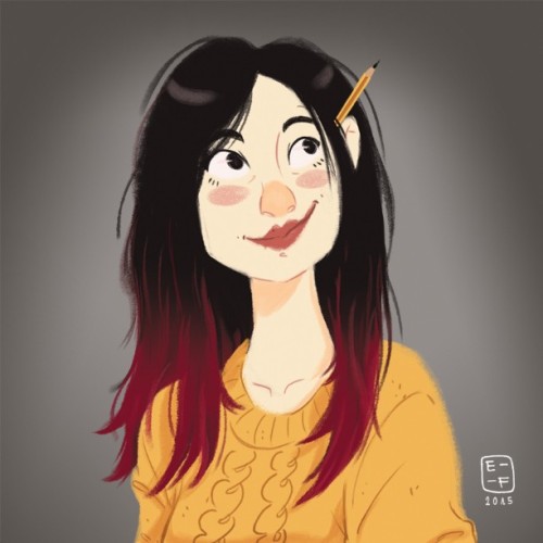 New hair color, new avatar! #avatar #me #selfportrait #newhaircolor #redshatush #yellowknitwear #ins