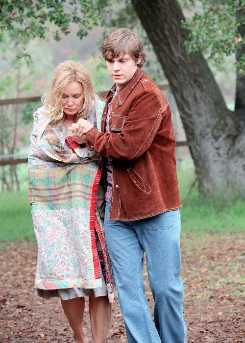 streepandsmith:Jessica Lange and Evan Peters in American Horror Story: Asylum.
