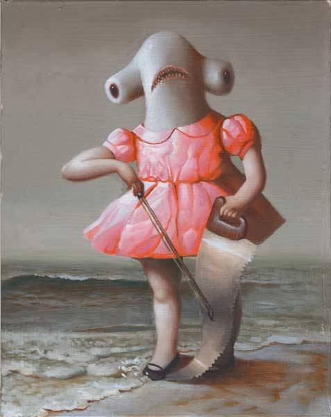 anielasobieskiart - Aniela Sobieski / Shark Girl / oil on panel /...