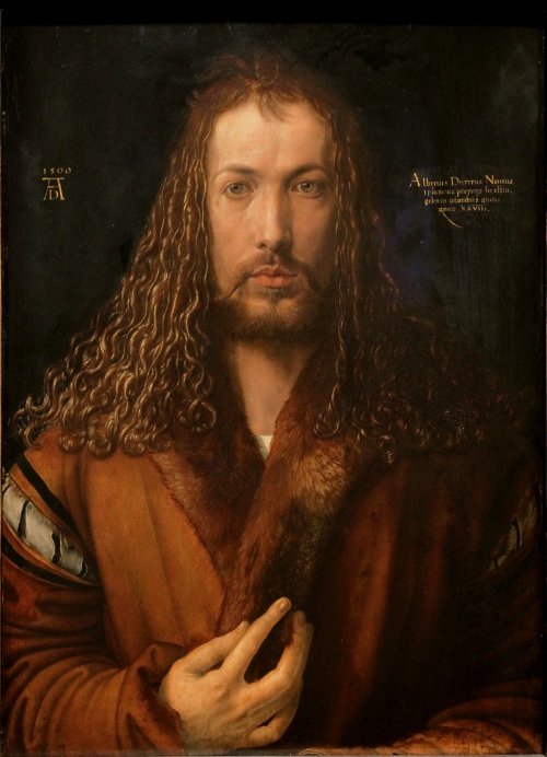 &ldquo;Self-Portrait with fur-trimmed robe&rdquo; 1500, Limewood, Albrecht Dürer, Germa