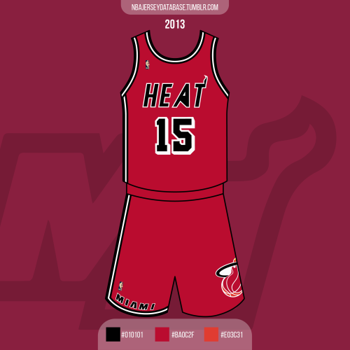 NBA Jersey Database, Miami Heat 1988-1999 Record: 396-474 (46%)