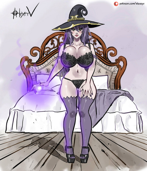Witch pinup from Goblin Slayer by alexeyvart