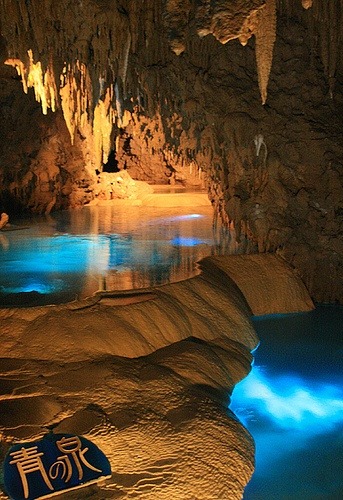 sixpenceee: The Gyokusendo Illuminated Caves in Okinawa, Japan has a total length of five kilometers