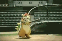suppermariobroth:   From a commercial for Mario Superstar Baseball.    LOL