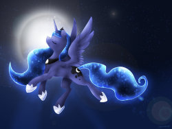 theponyartcollection:  Moonlight by ~PegaSisters82